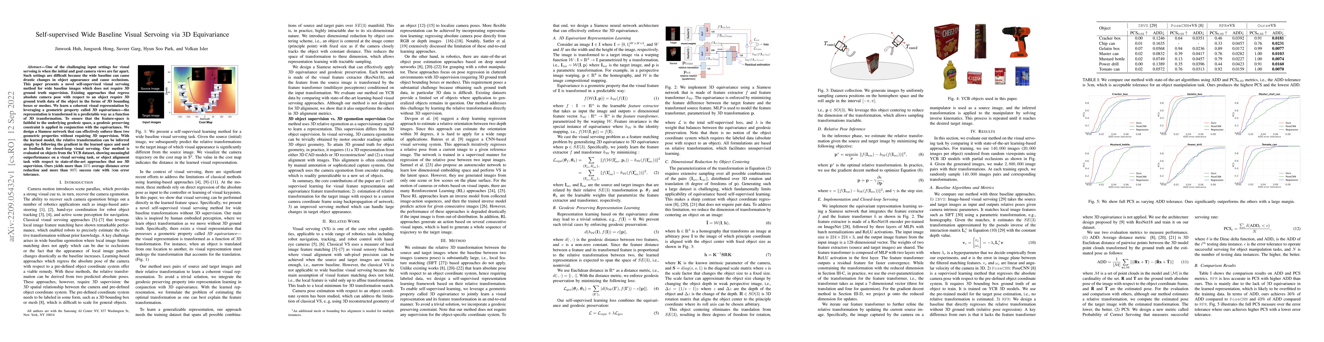 Thumbnail for Self-supervised Wide Baseline Visual Servoing via 3D Equivariance