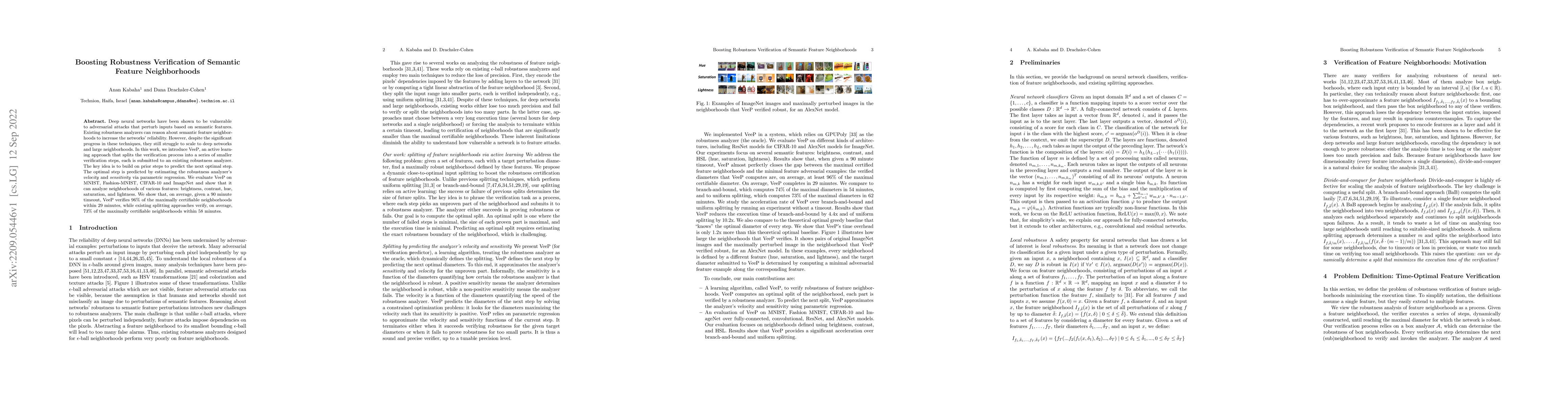 Thumbnail for Boosting Robustness Verification of Semantic Feature Neighborhoods