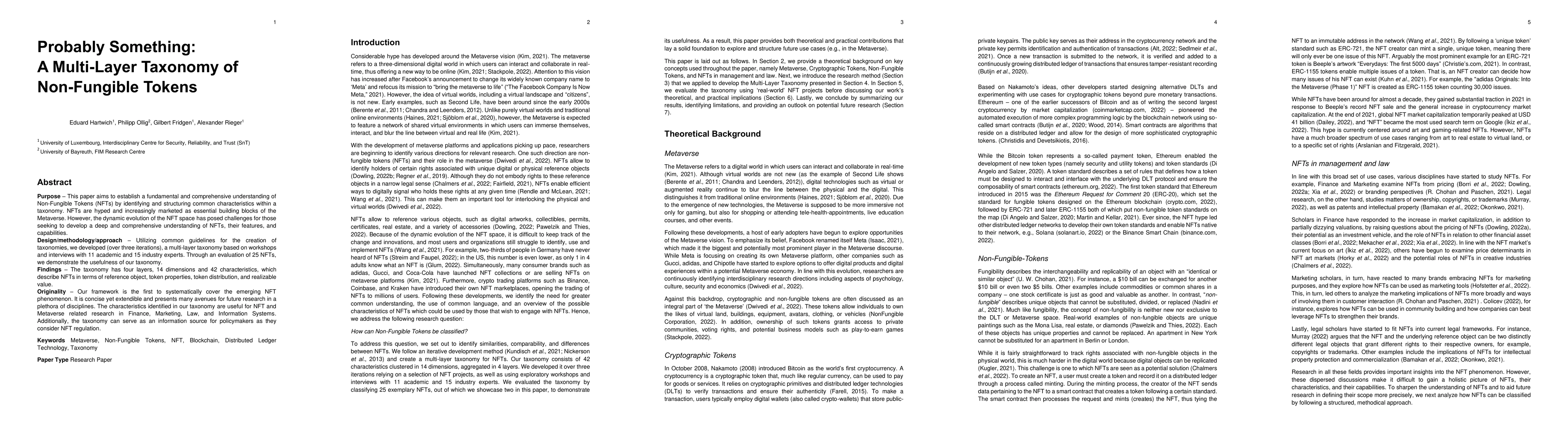 Thumbnail for Probably Something: A Multi-Layer Taxonomy of Non-Fungible Tokens