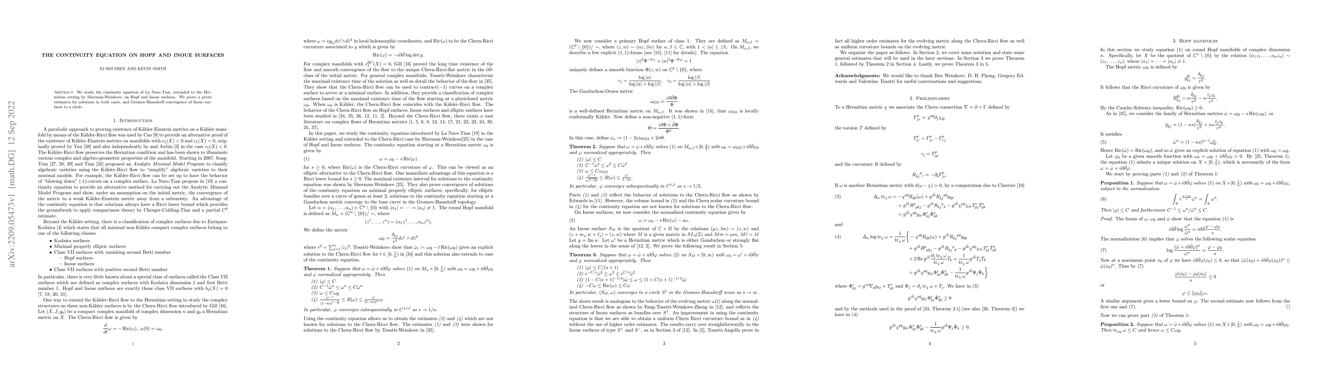 Thumbnail for The continuity equation on Hopf and Inoue surfaces