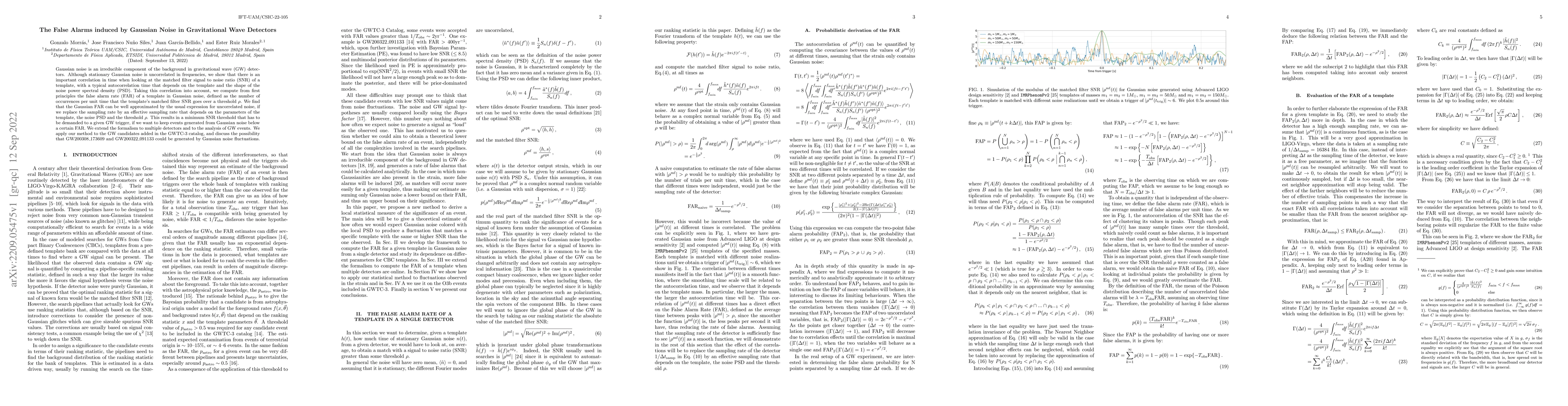 Thumbnail for The False Alarms induced by Gaussian Noise in Gravitational Wave
  Detectors