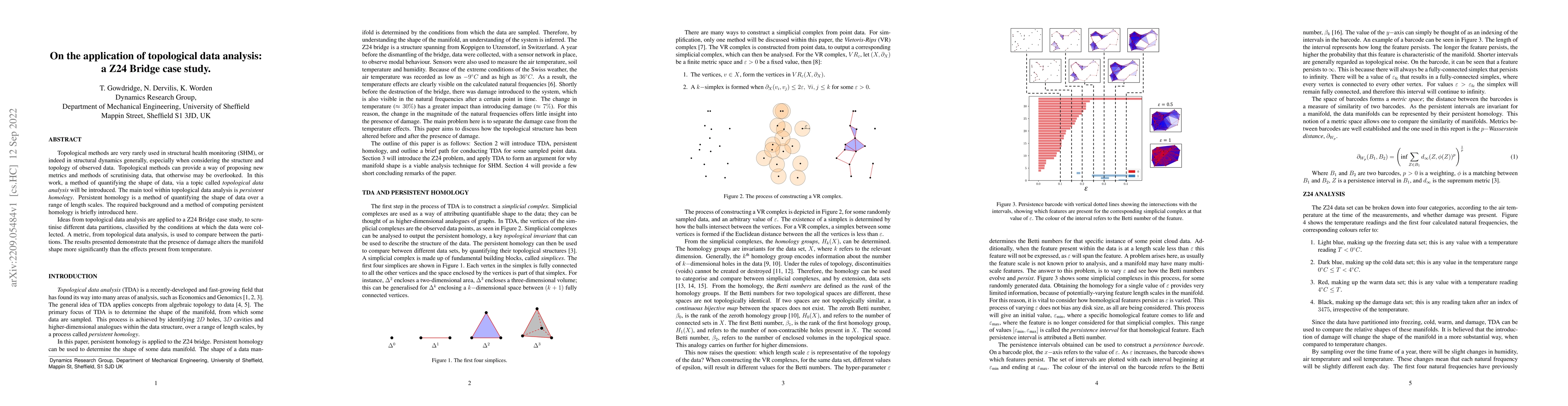 Thumbnail for On the application of topological data analysis: a Z24 Bridge case study