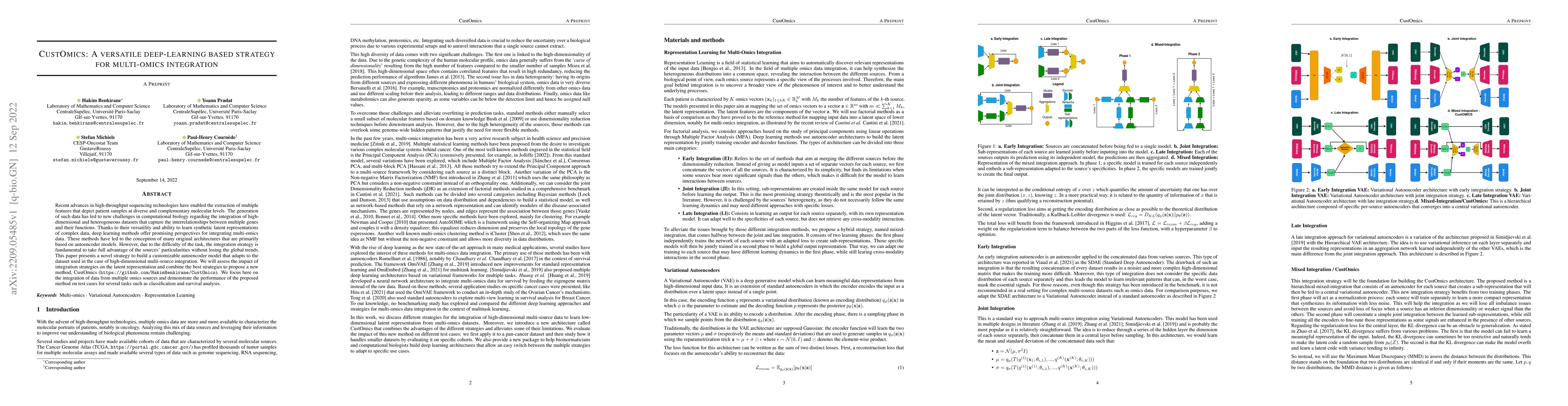Thumbnail for CustOmics: A versatile deep-learning based strategy for multi-omics
  integration