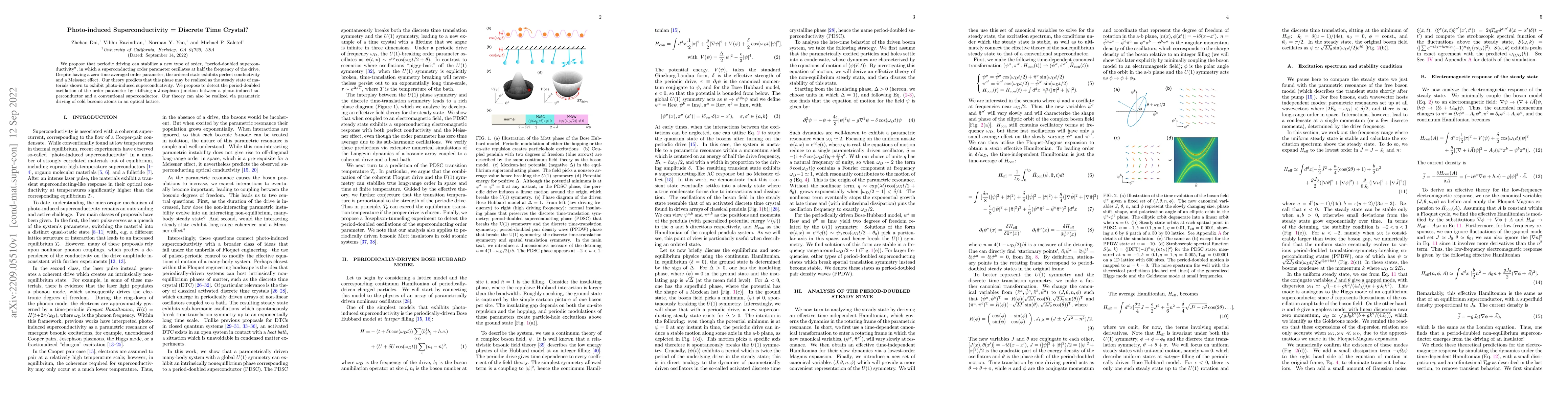 Thumbnail for Photo-induced Superconductivity = Discrete Time Crystal?