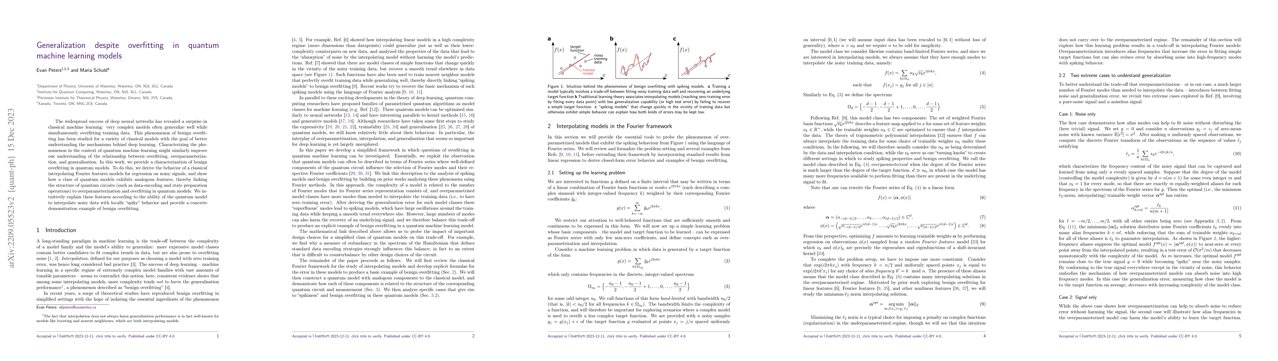 Thumbnail for Generalization despite overfitting in quantum machine learning models