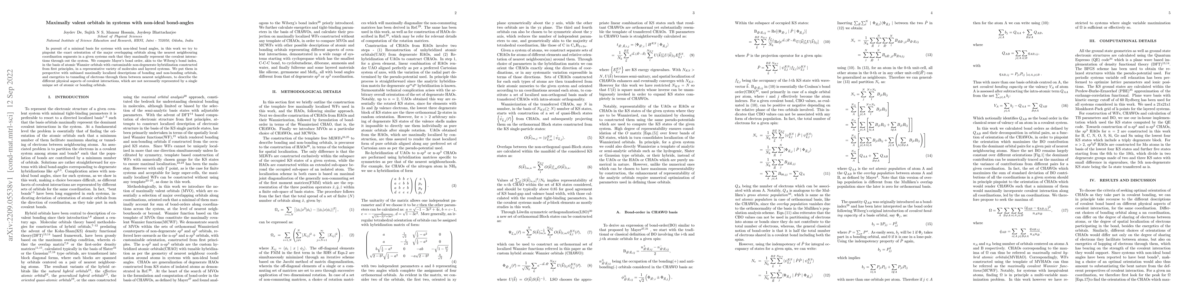 Thumbnail for Maximally valent orbitals in systems with non-ideal bond-angles