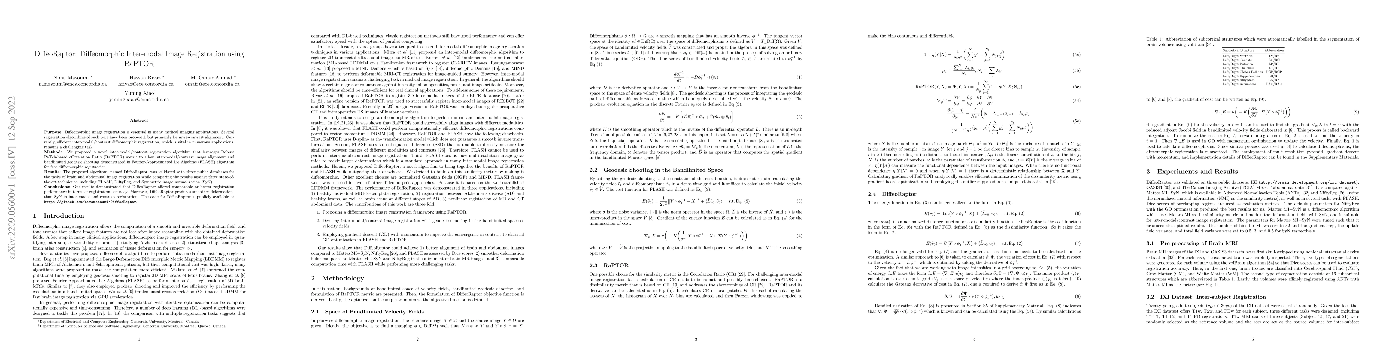 Thumbnail for DiffeoRaptor: Diffeomorphic Inter-modal Image Registration using RaPTOR