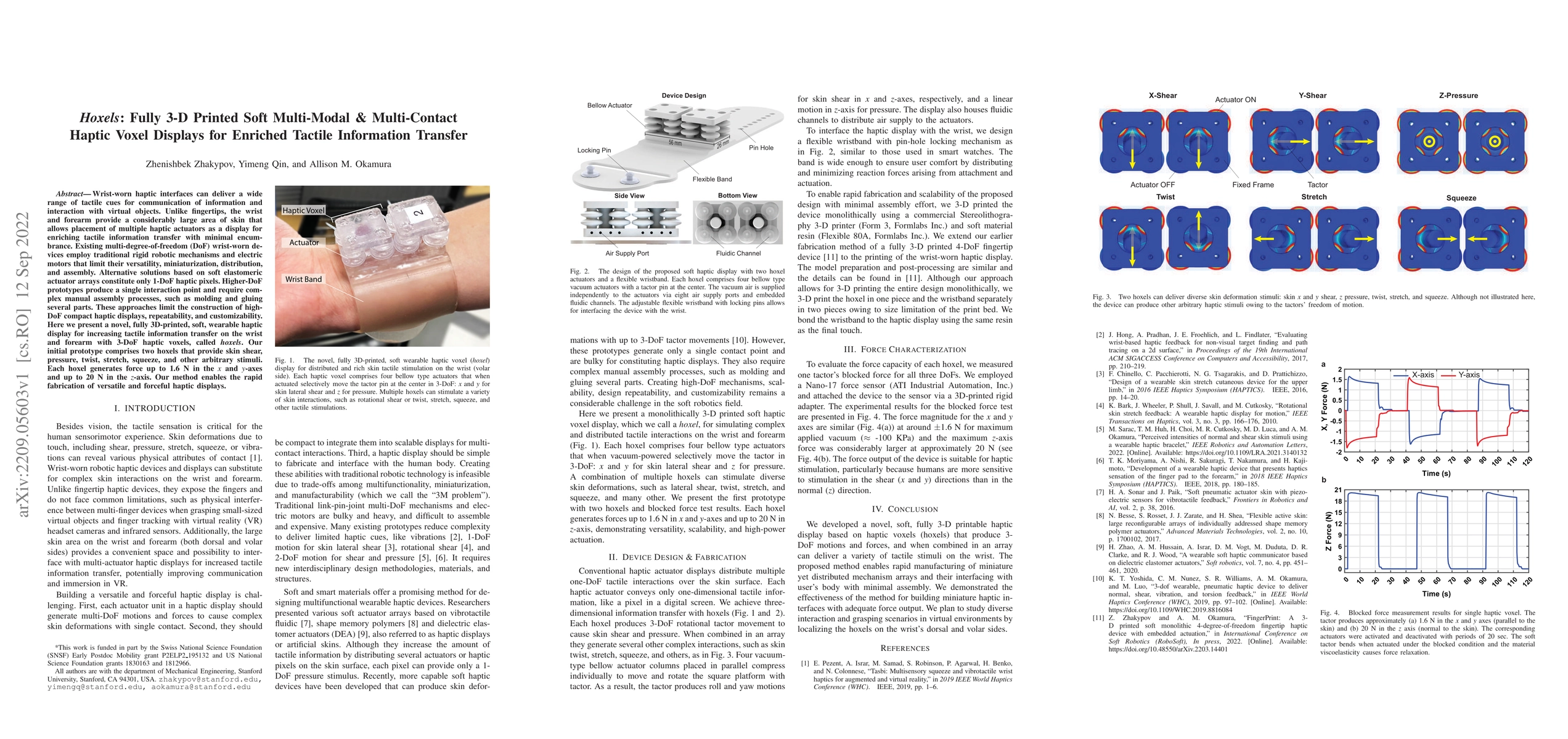 Thumbnail for Hoxels: Fully 3-D Printed Soft Multi-Modal & Multi-Contact Haptic Voxel
  Displays for Enriched Tactile Information Transfer
