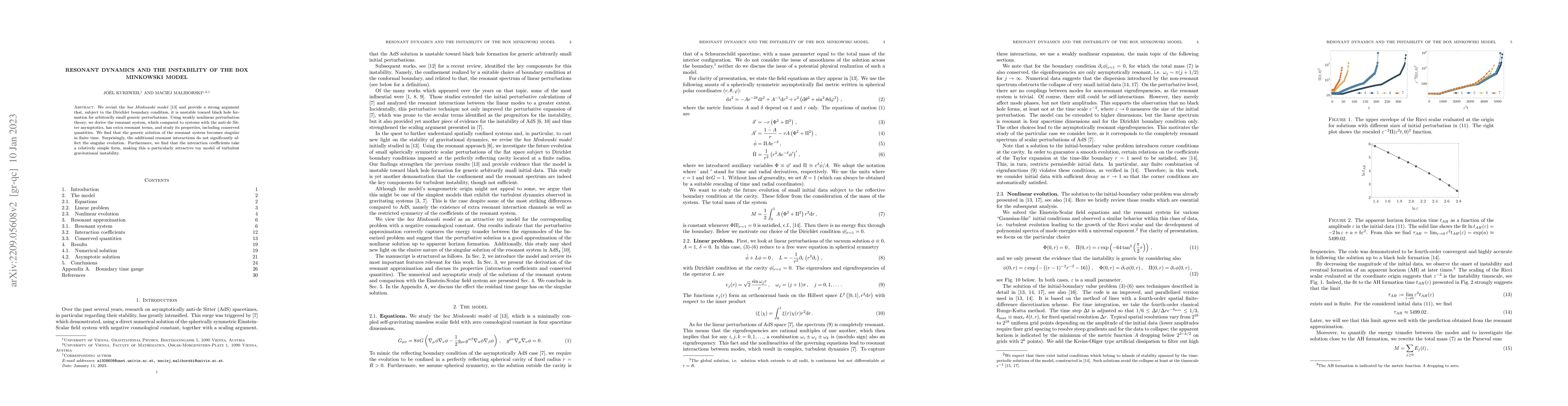 Thumbnail for Resonant Dynamics and the Instability of the Box Minkowski Model
