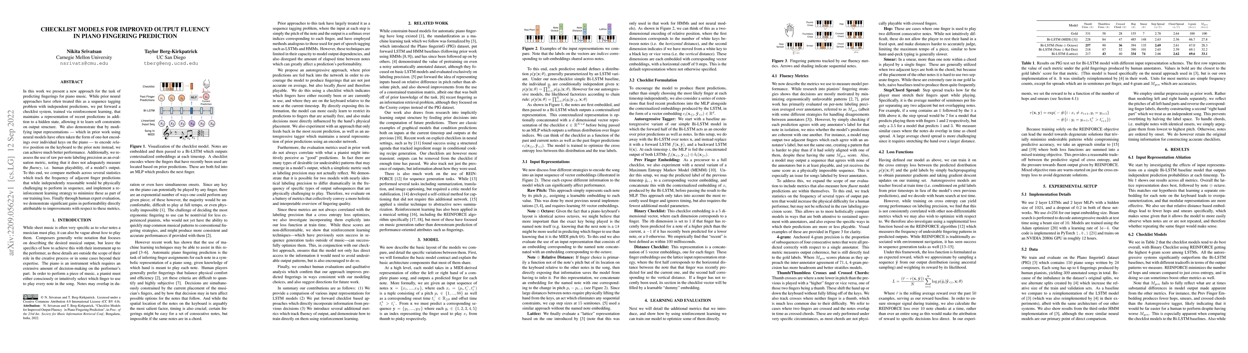 Thumbnail for Checklist Models for Improved Output Fluency in Piano Fingering
  Prediction