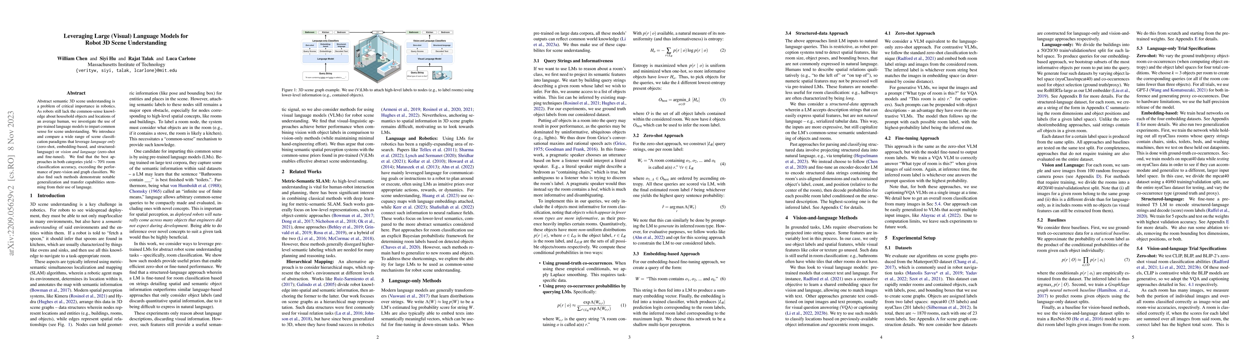 Thumbnail for Leveraging Large (Visual) Language Models for Robot 3D Scene
  Understanding