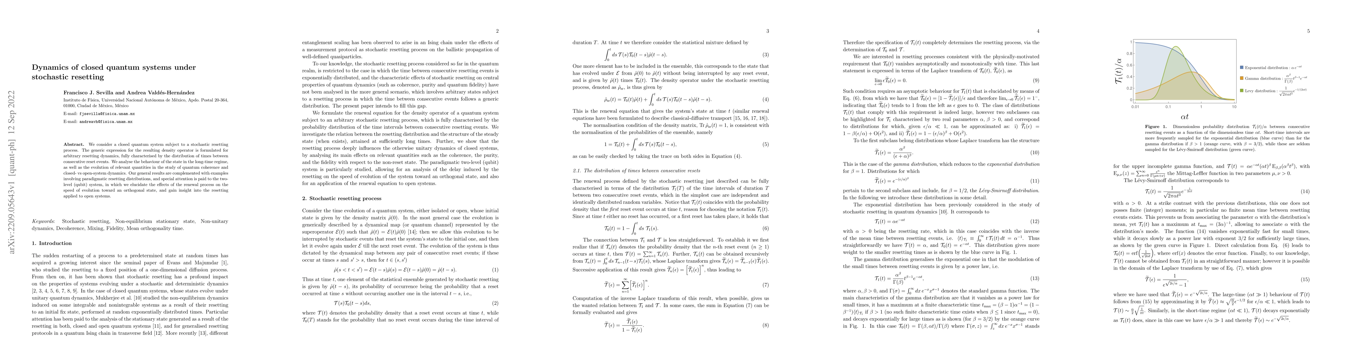 Thumbnail for Dynamics of closed quantum systems under stochastic resetting