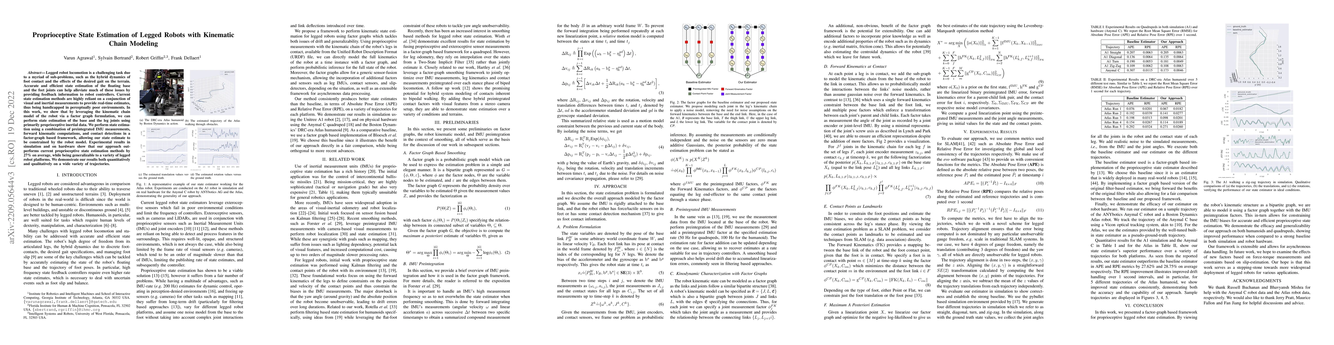 Thumbnail for Proprioceptive State Estimation of Legged Robots with Kinematic Chain
  Modeling