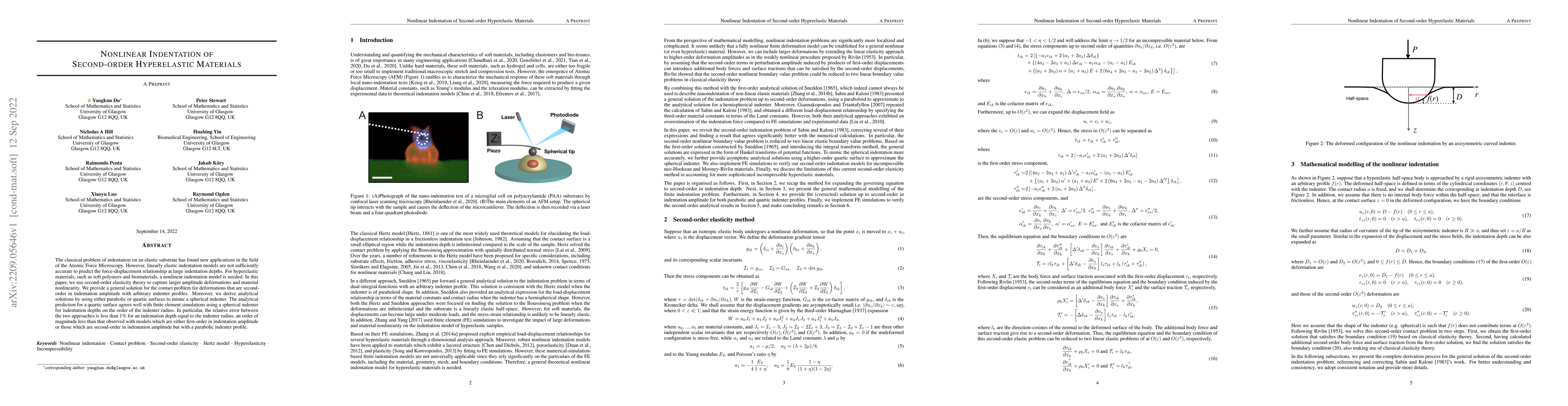 Thumbnail for Nonlinear Indentation of Second-order Hyperelastic Materials