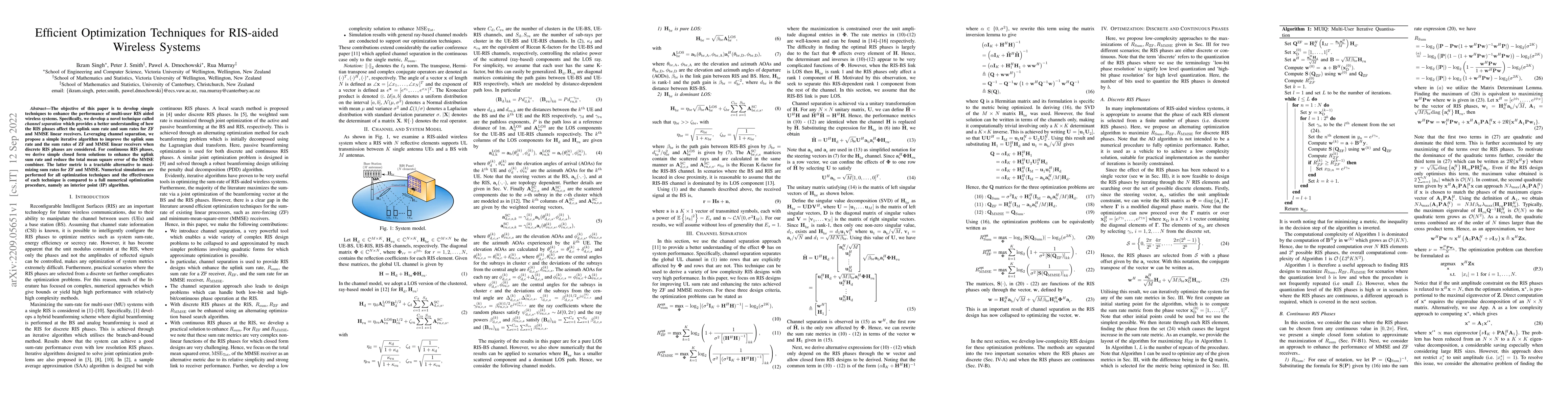 Thumbnail for Efficient Optimization Techniques for RIS-aided Wireless Systems