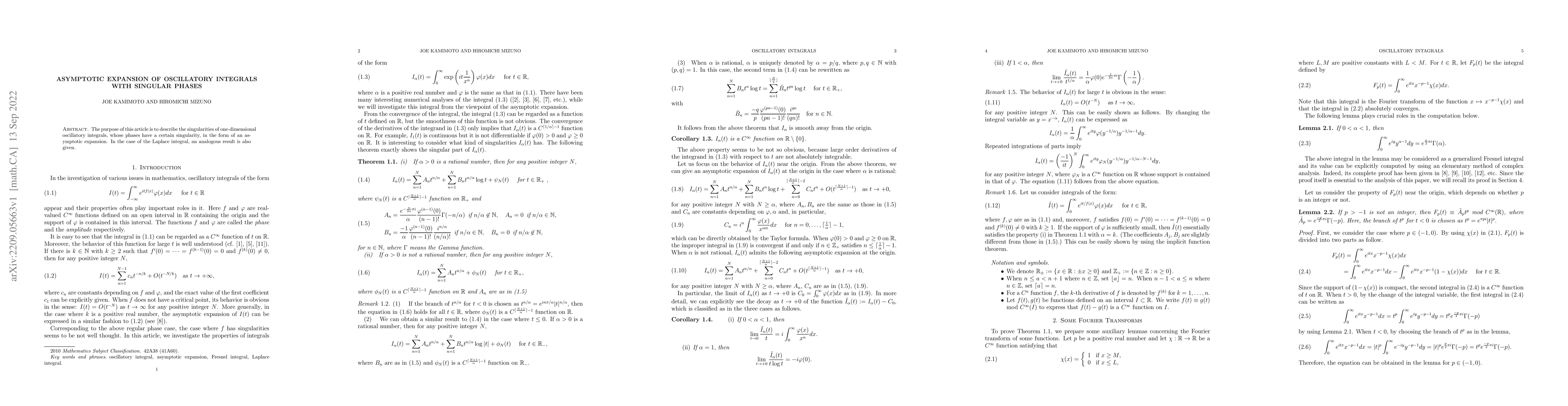 Thumbnail for Asymptotic expansion of oscillatory integrals with singular phases