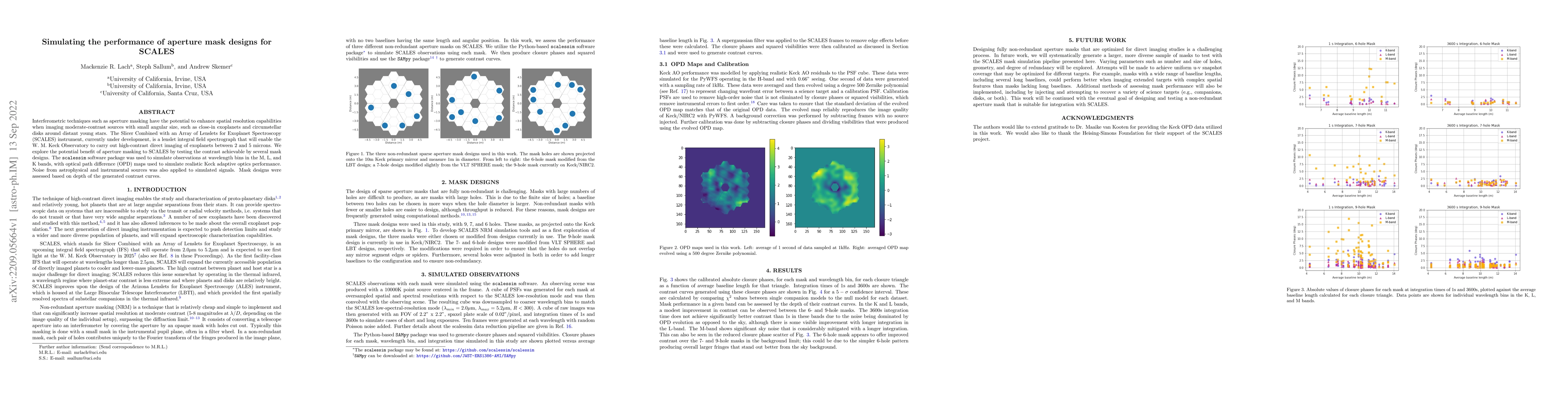 Thumbnail for Simulating the performance of aperture mask designs for SCALES
