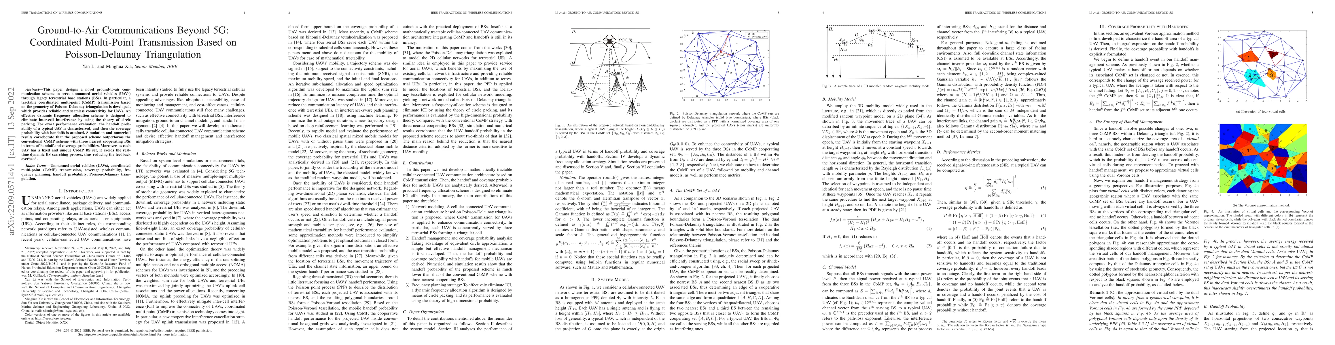 Thumbnail for Ground-to-Air Communications Beyond 5G: Coordinated Multi-Point
  Transmission Based on Poisson-Delaunay Triangulation