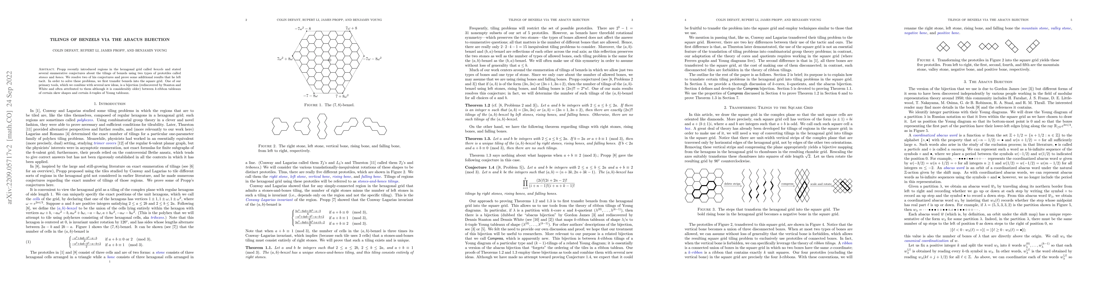 Thumbnail for Tilings of Benzels via the Abacus Bijection