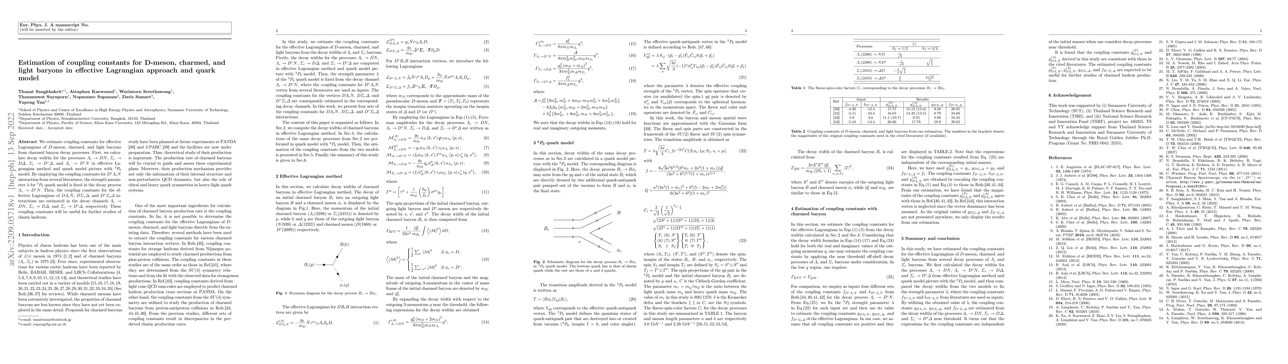 Thumbnail for Estimation of coupling constants for D-meson, charmed, and light baryons
  in effective Lagrangian approach and quark model