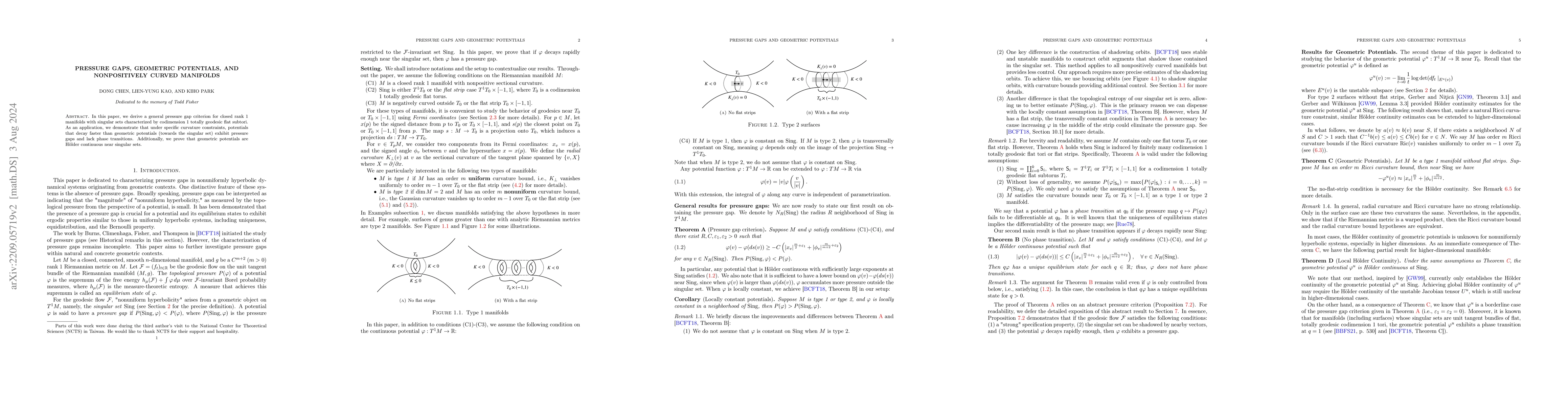 Thumbnail for Pressure gaps, geometric potentials, and nonpositively curved manifolds
