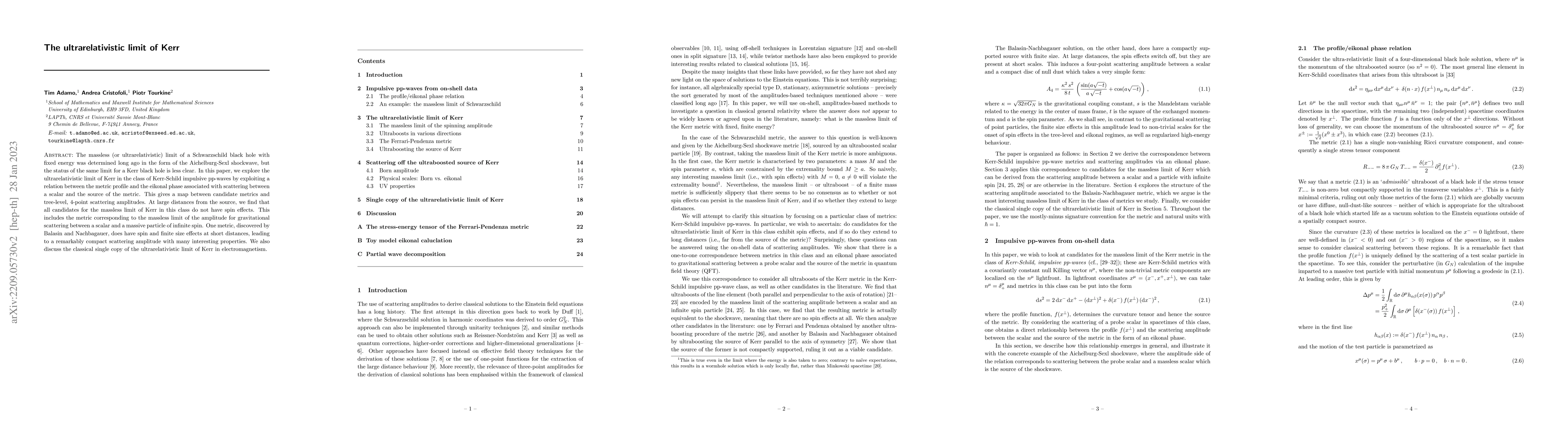 Thumbnail for The ultrarelativistic limit of Kerr