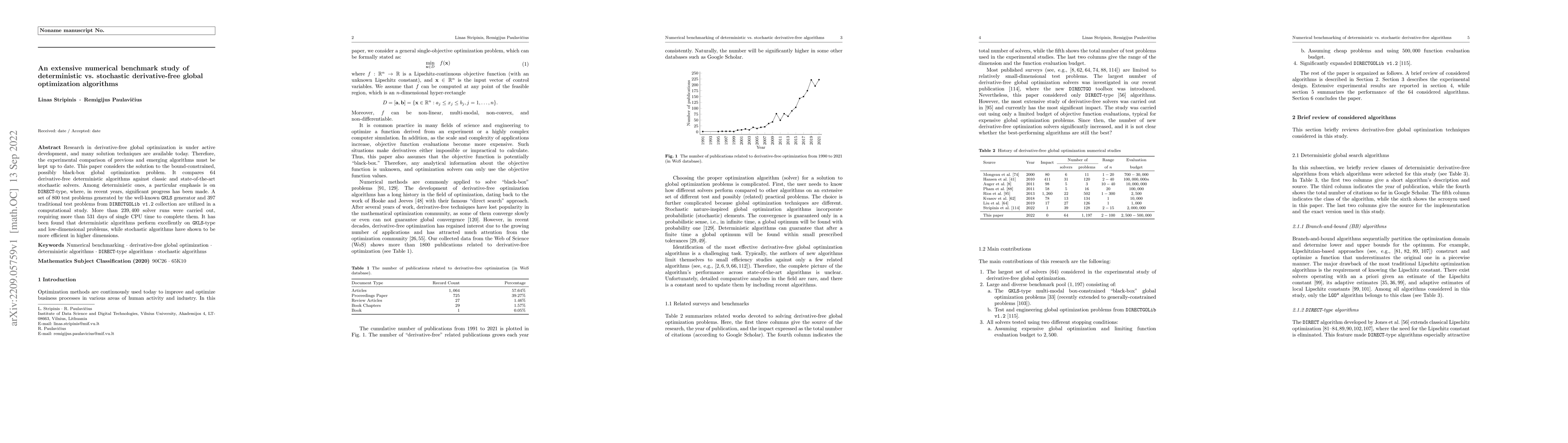 Thumbnail for An extensive numerical benchmark study of deterministic vs. stochastic
  derivative-free global optimization algorithms