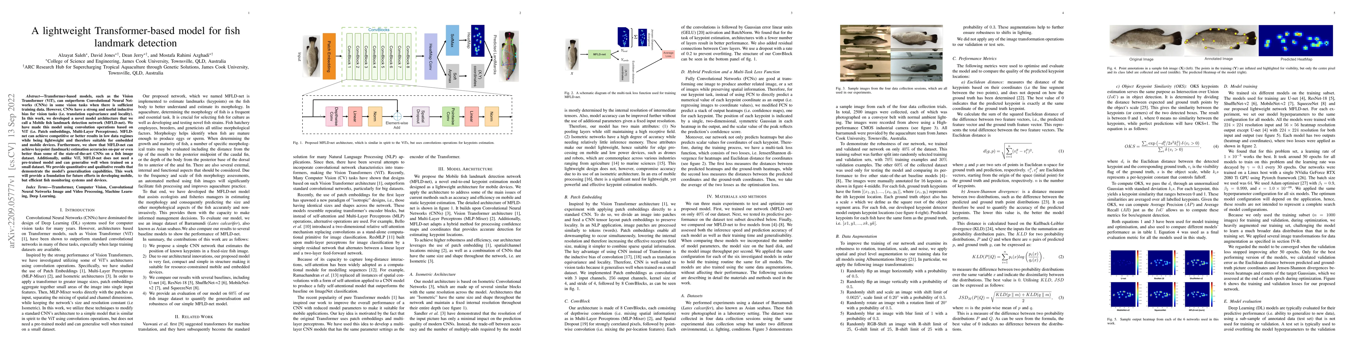 Thumbnail for A lightweight Transformer-based model for fish landmark detection