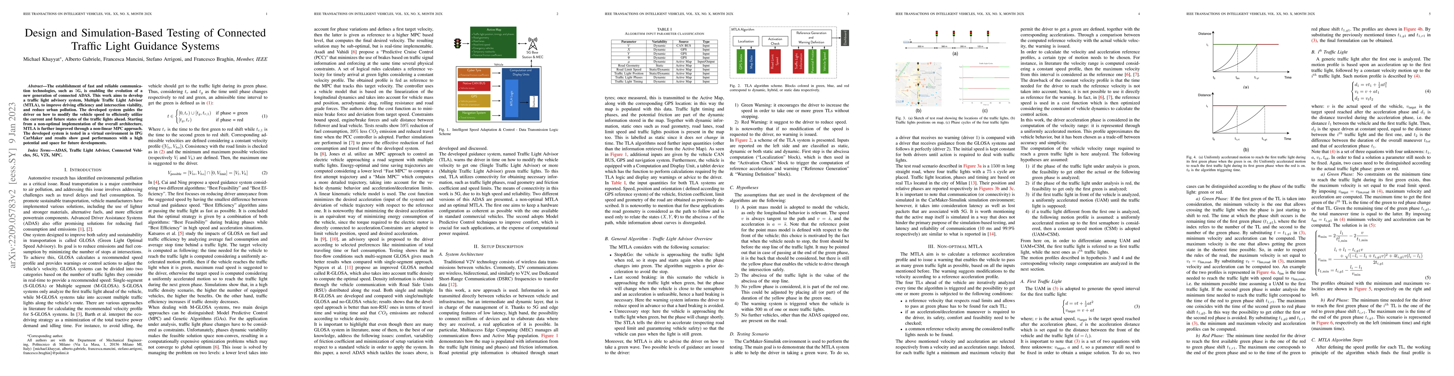 Thumbnail for Design and Simulation-Based Testing of Connected Traffic Light Guidance
  Systems