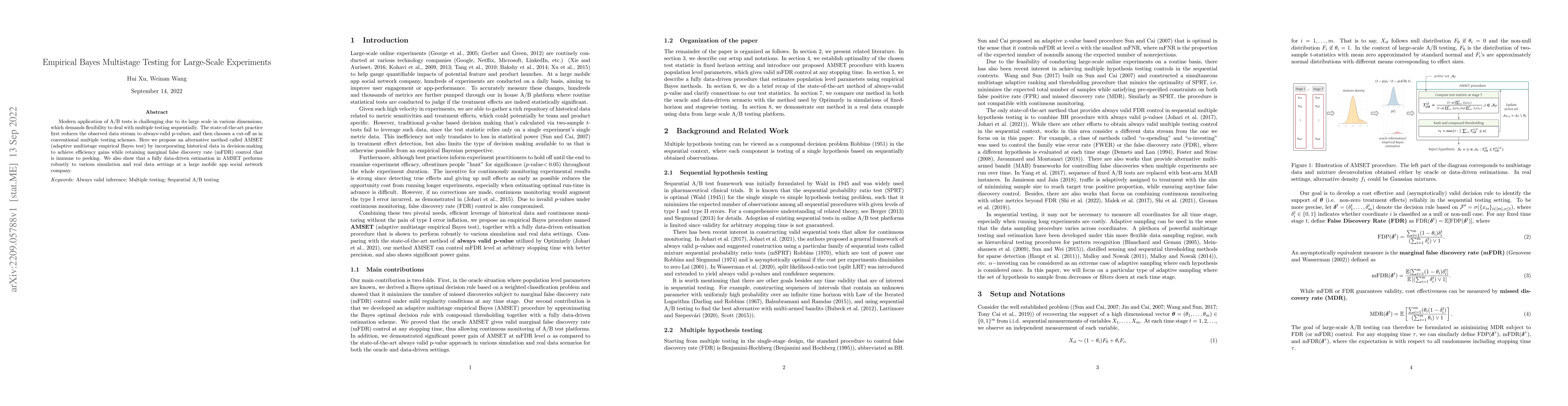 Thumbnail for Empirical Bayes Multistage Testing for Large-Scale Experiments