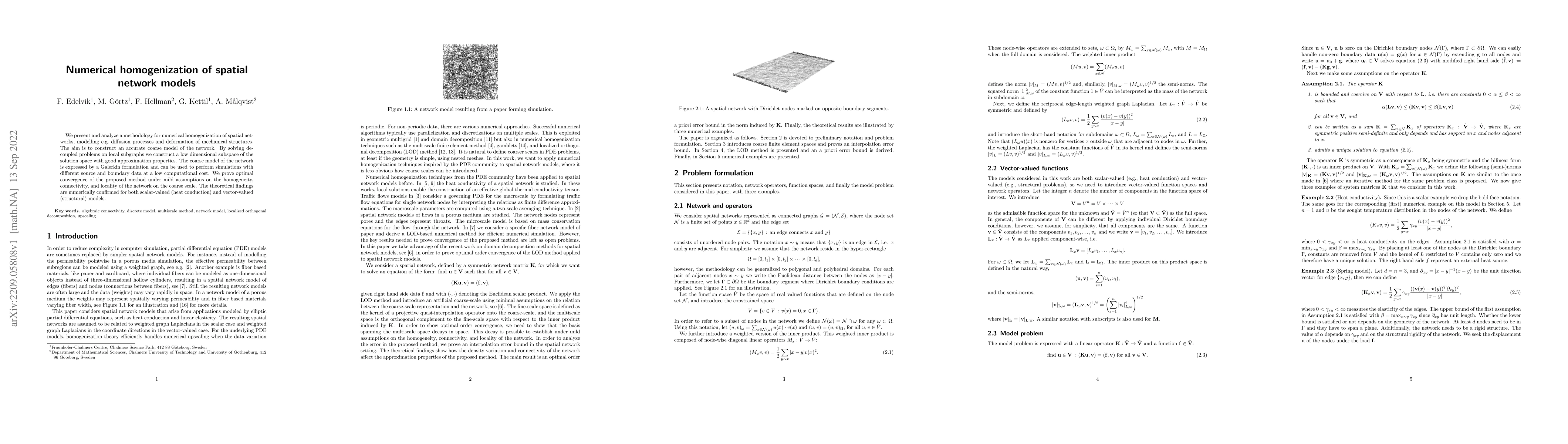 Thumbnail for Numerical homogenization of spatial network models