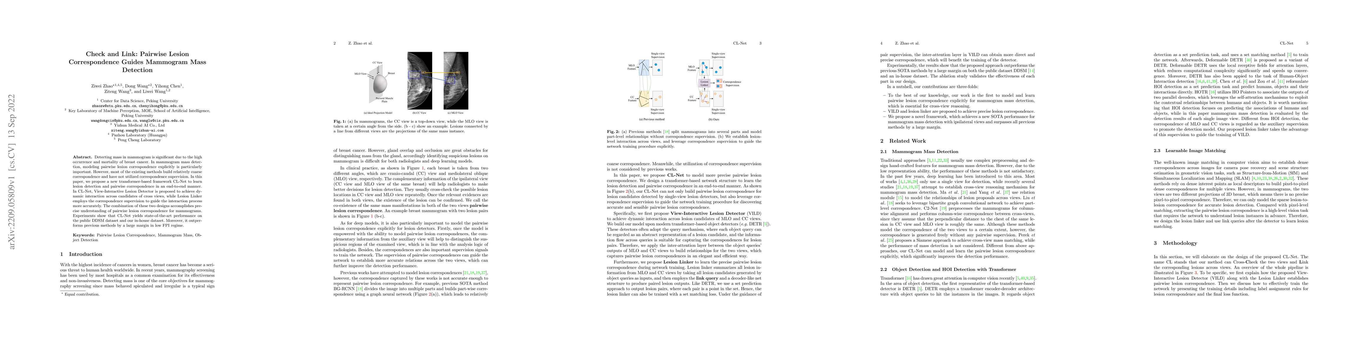 Thumbnail for Check and Link: Pairwise Lesion Correspondence Guides Mammogram Mass
  Detection