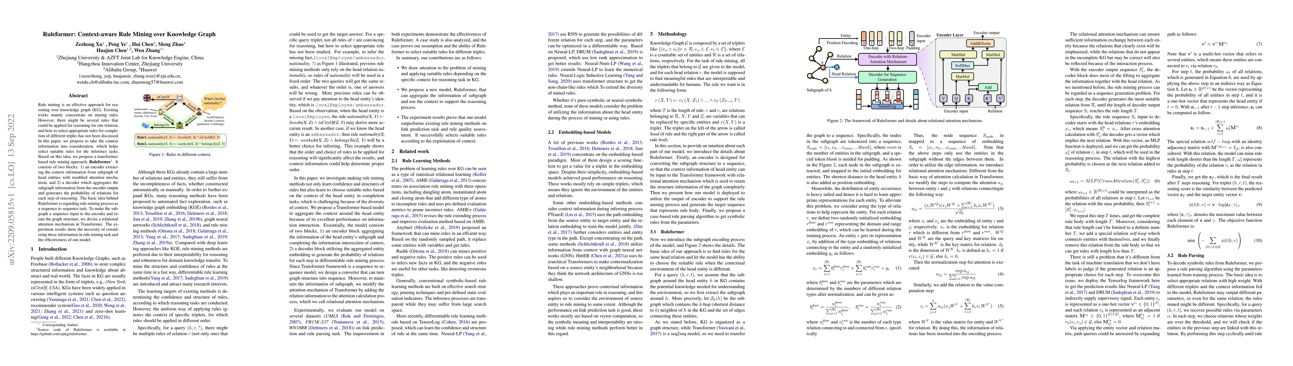 Thumbnail for Ruleformer: Context-aware Differentiable Rule Mining over Knowledge
  Graph