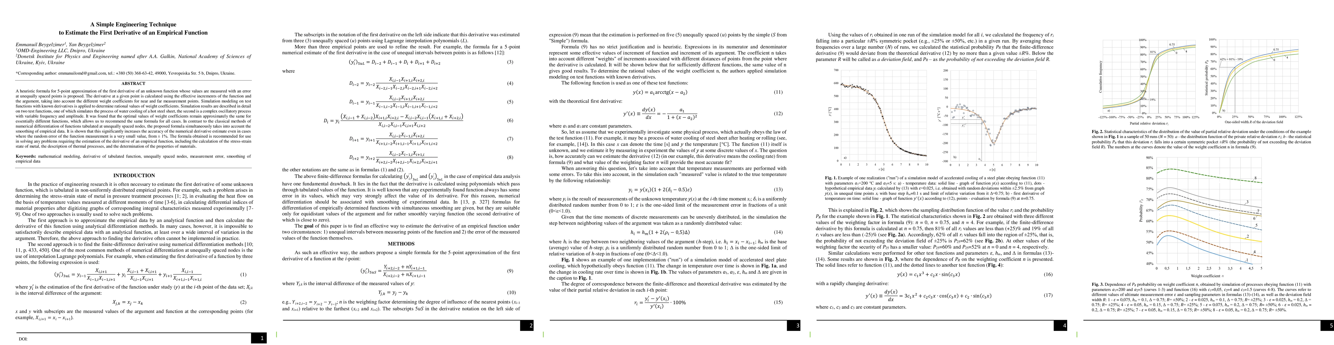 Thumbnail for A Simple Engineering Technique to Estimate the First Derivative of an
  Empirical Function