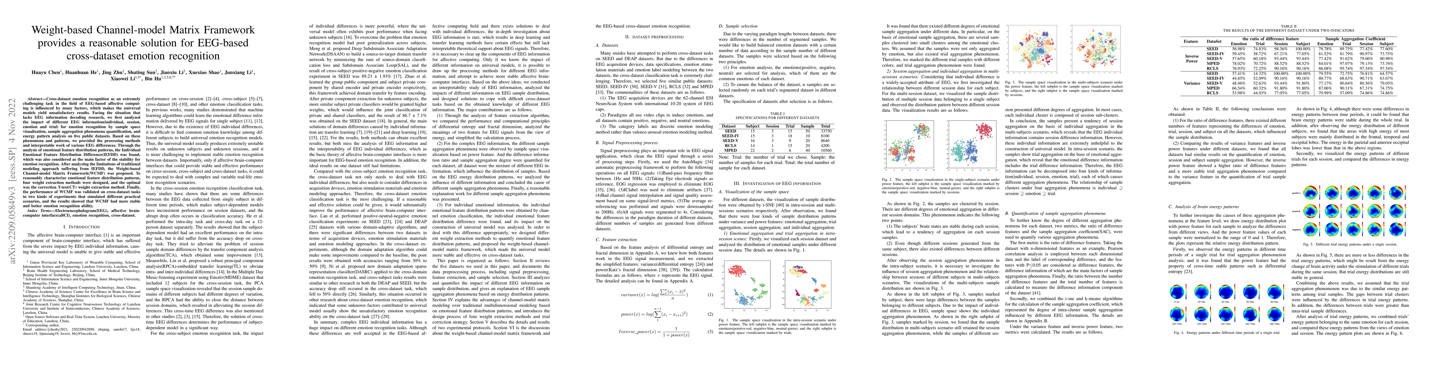 Thumbnail for Weight-based Channel-model Matrix Framework provides a reasonable
  solution for EEG-based cross-dataset emotion recognition