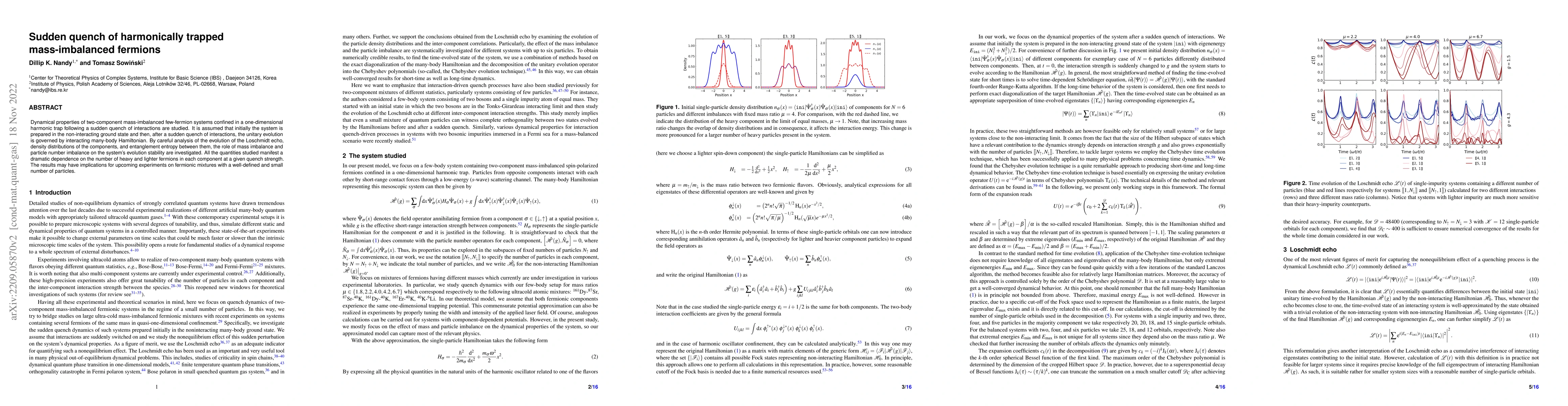 Thumbnail for Sudden quench of harmonically trapped mass-imbalanced fermions