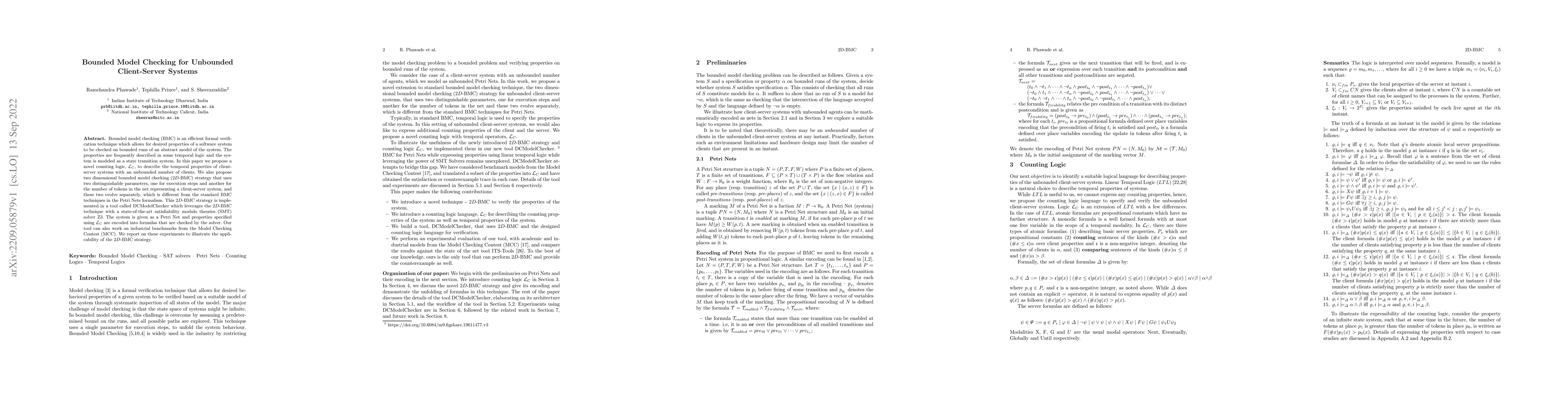 Thumbnail for Bounded Model Checking for Unbounded Client Server Systems