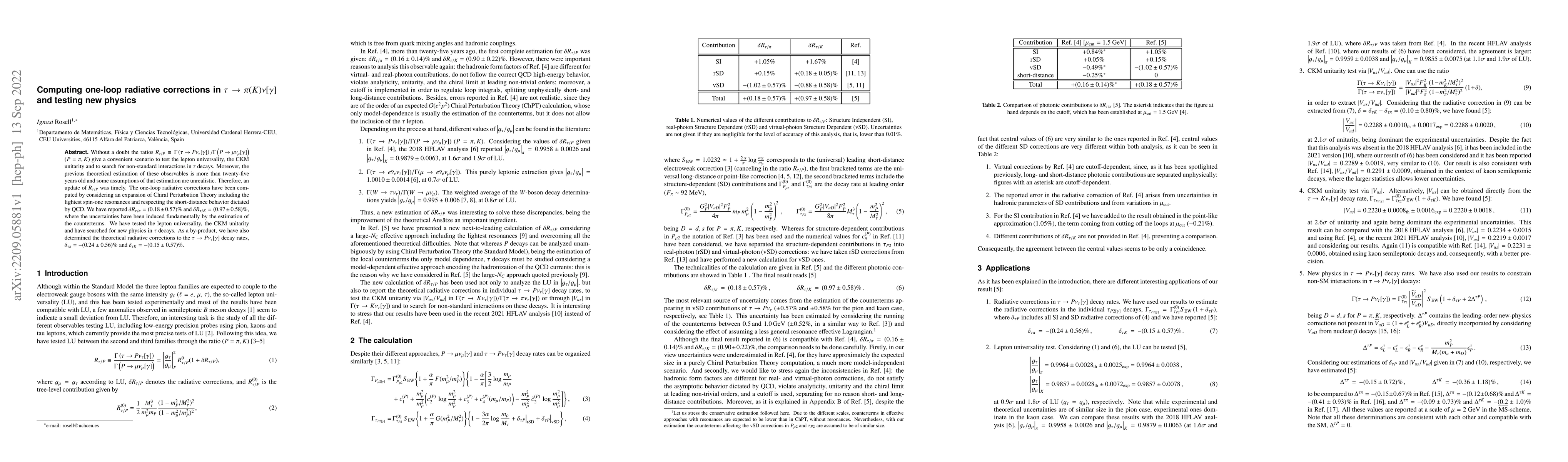 Thumbnail for Computing one-loop radiative corrections in $\tau \to \pi (K) \nu
  [\gamma]$ and testing new physics