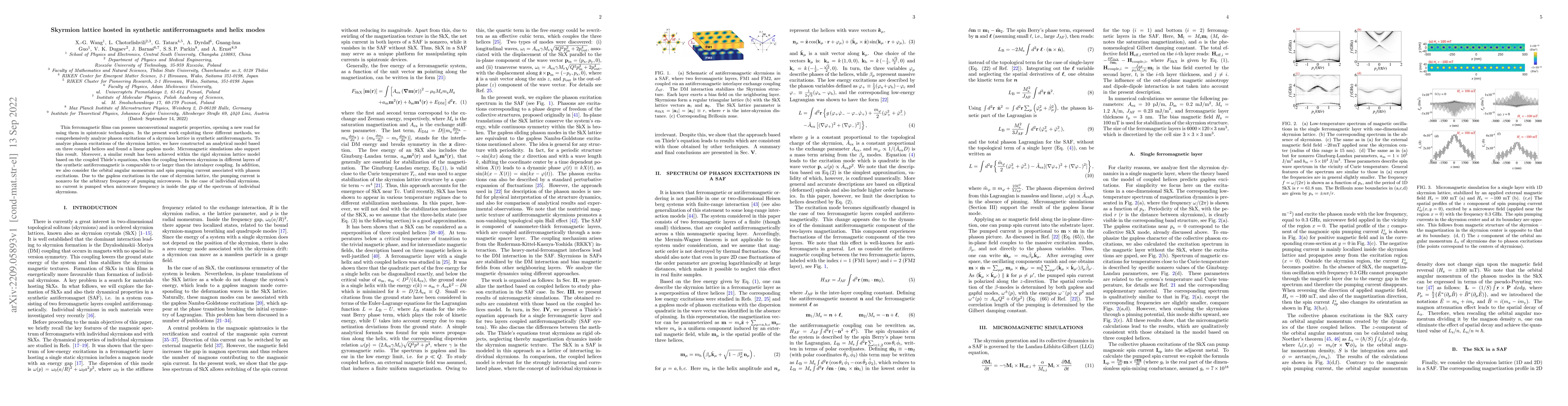 Thumbnail for Skyrmion lattice hosted in synthetic antiferromagnets and helix modes