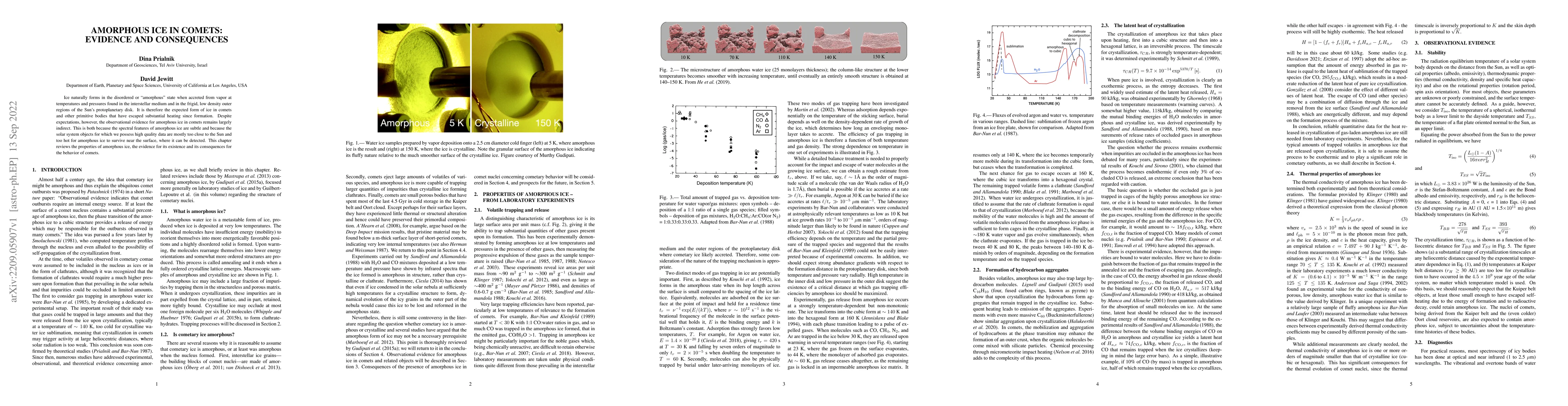 Thumbnail for Amorphous ice in comets: evidence and consequences