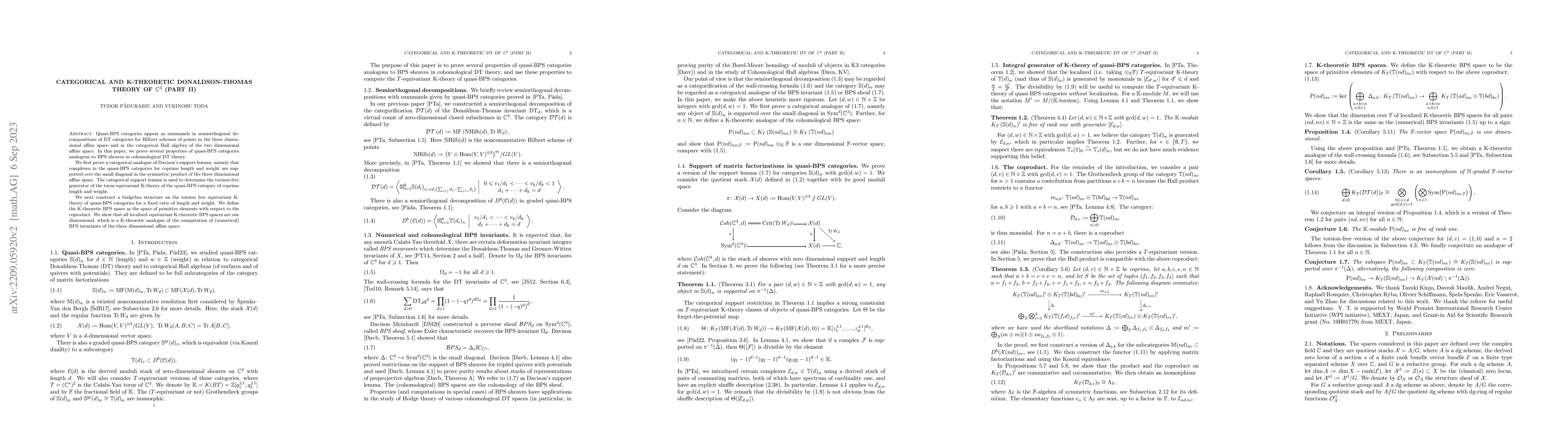 Thumbnail for Categorical and K-theoretic Donaldson-Thomas theory of $\mathbb{C}^3$
  (part II)