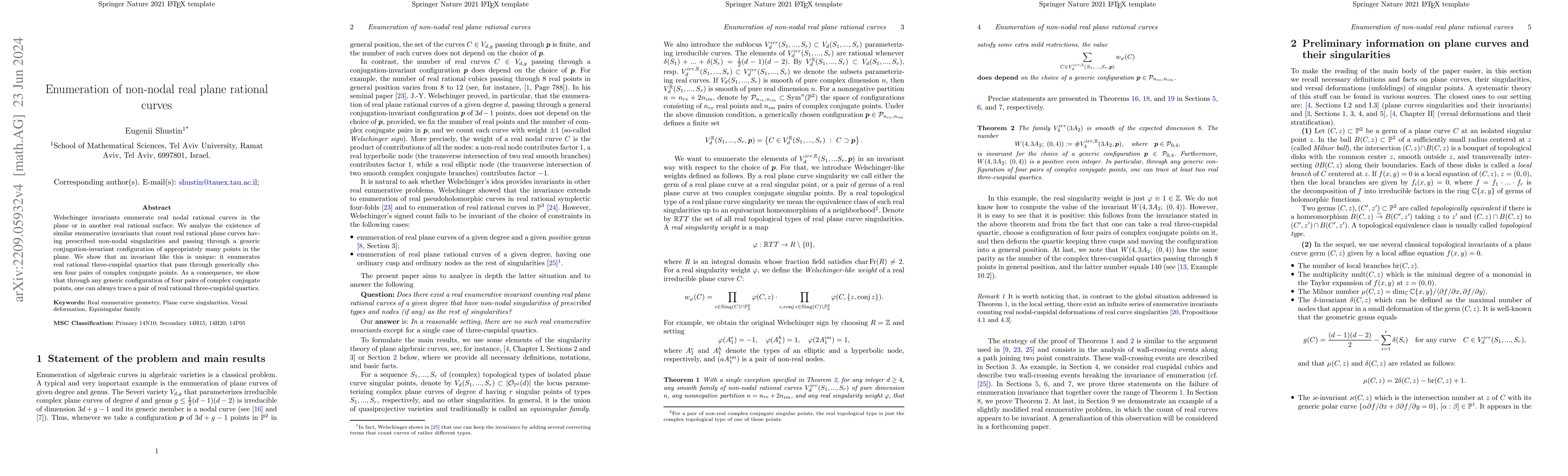 Thumbnail for Enumeration of non-nodal real plane rational curves