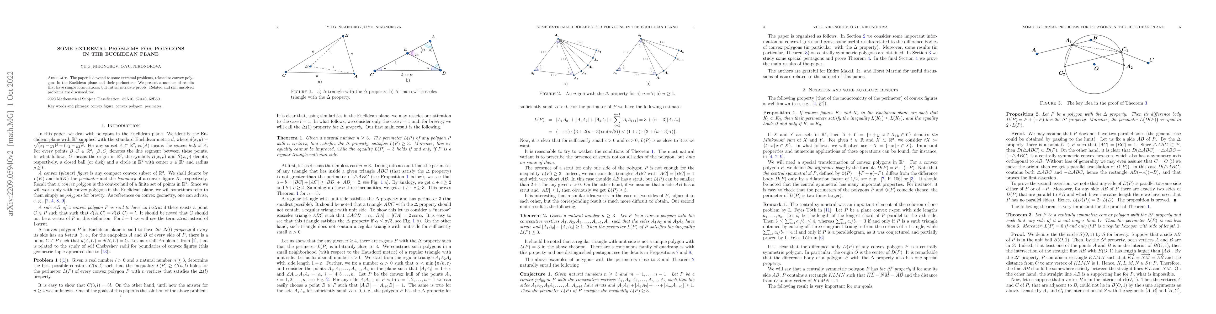 Thumbnail for Some extremal problems for polygons in the Euclidean plane
