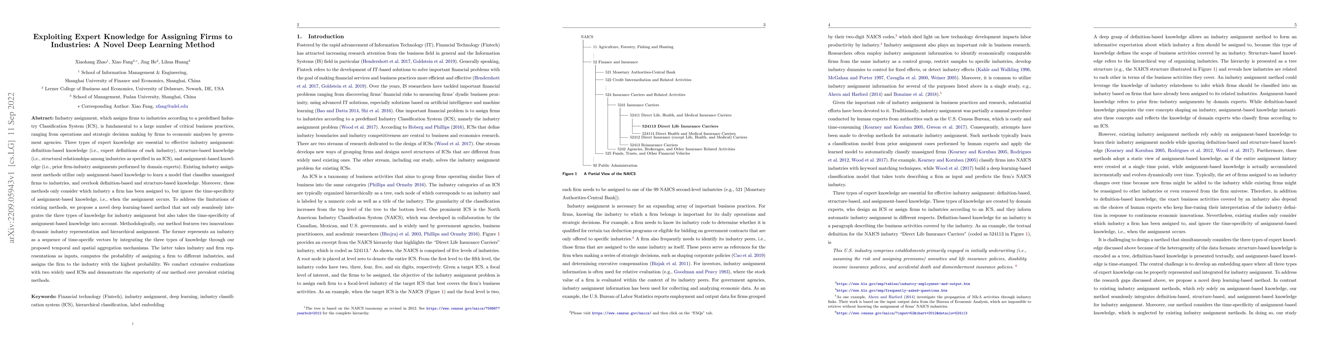 Thumbnail for Exploiting Expert Knowledge for Assigning Firms to Industries: A Novel
  Deep Learning Method