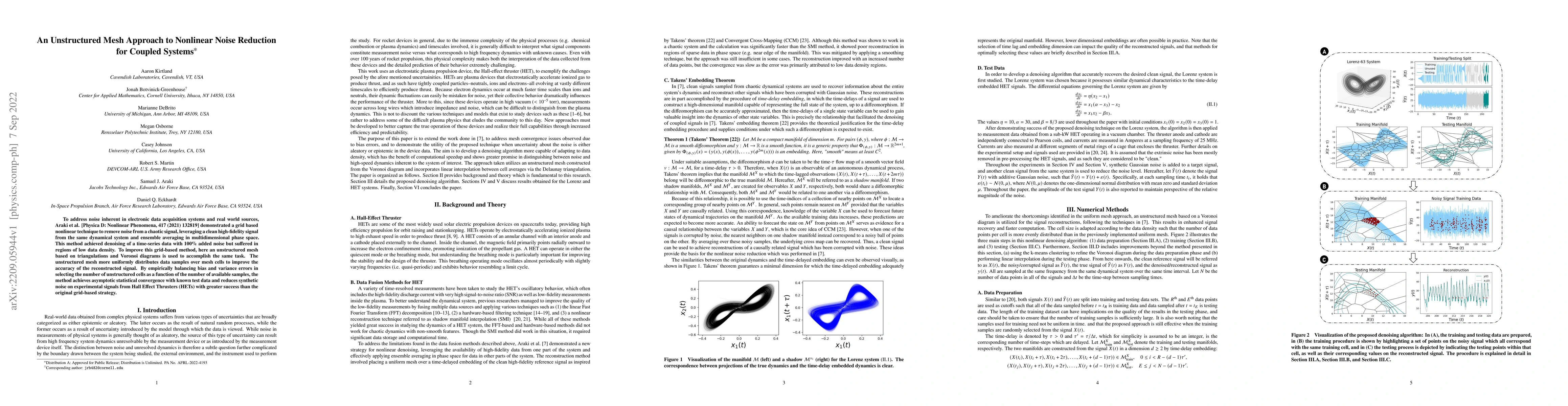 Thumbnail for An Unstructured Mesh Approach to Nonlinear Noise Reduction for Coupled
  Systems