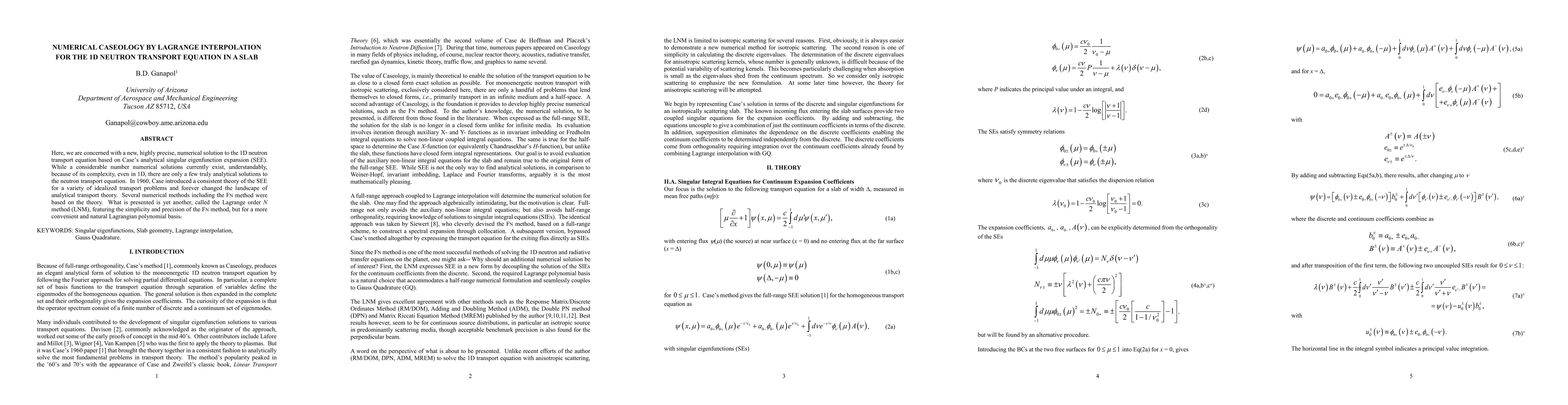 Thumbnail for numerical caseology by Lagrange interpolation for the 1D neutron
  transport equation in a slab