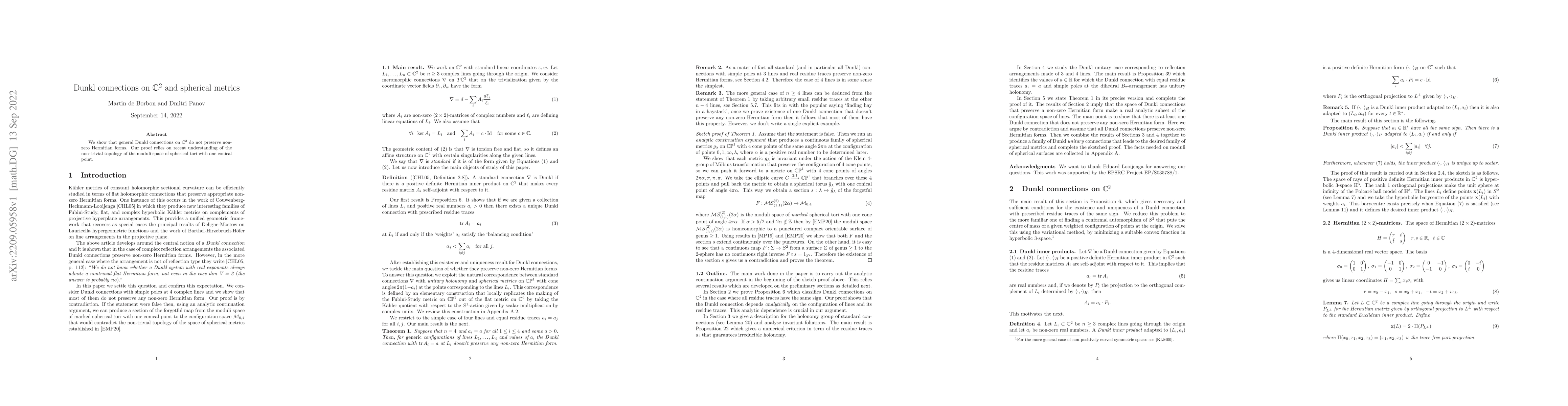 Thumbnail for Dunkl connections on $\mathbb{C}^2$ and spherical metrics