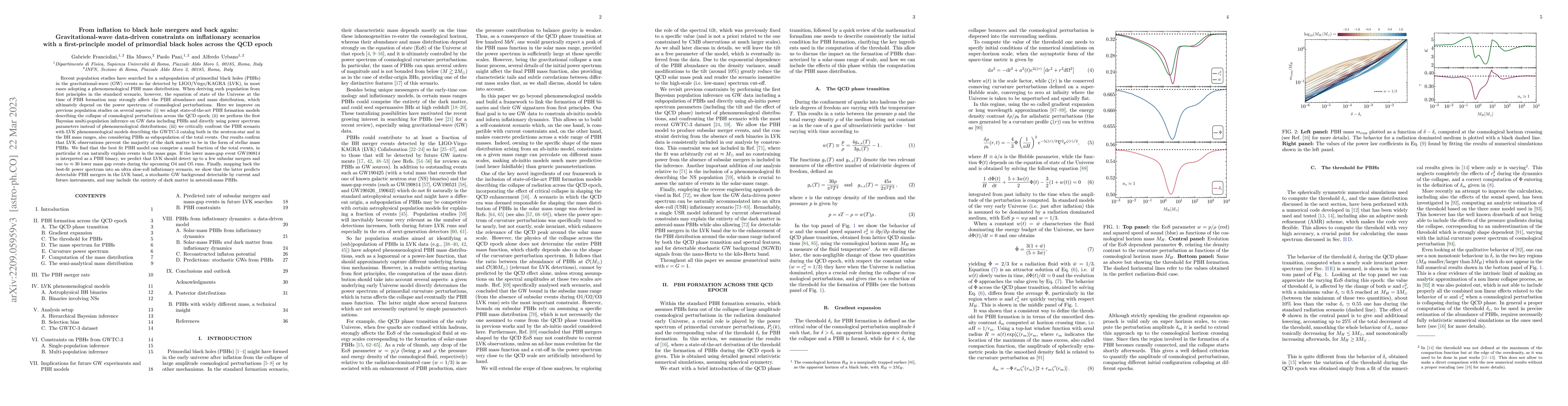 Thumbnail for From inflation to black hole mergers and back again: Gravitational-wave
  data-driven constraints on inflationary scenarios with a first-principle
  model of primordial black holes across the QCD epoch