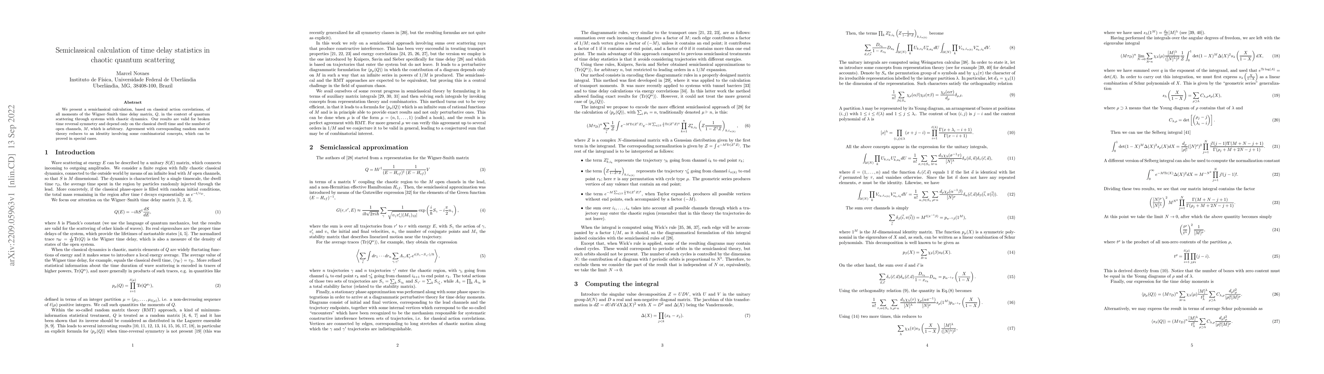 Thumbnail for Semiclassical calculation of time delay statistics in chaotic quantum
  scattering