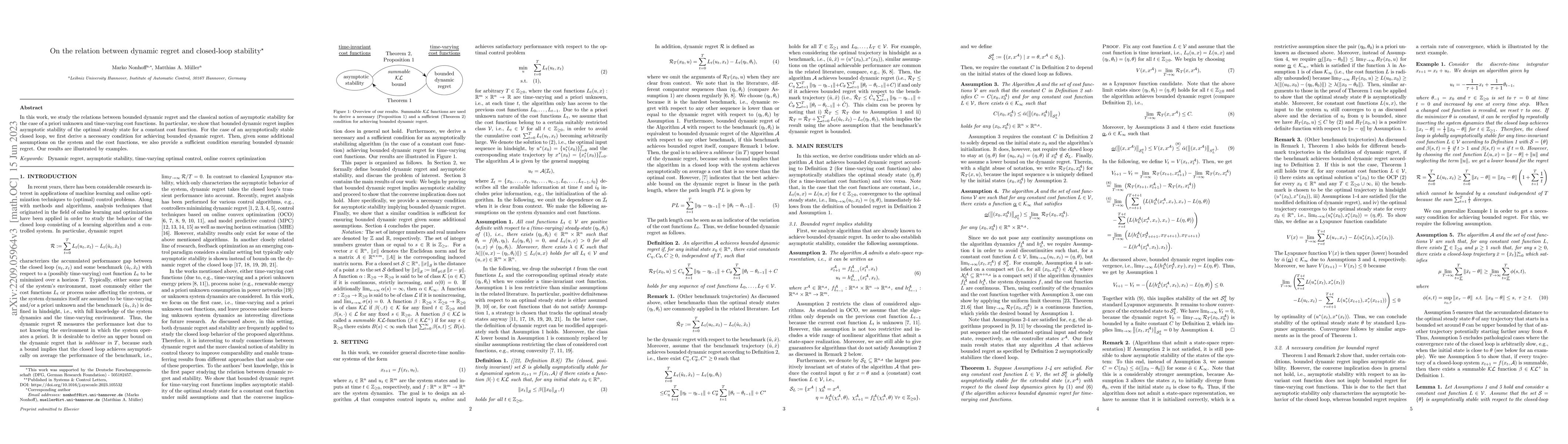 Thumbnail for On the relation between dynamic regret and closed-loop stability